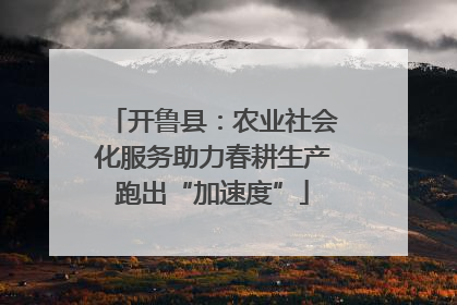 开鲁县：农业社会化服务助力春耕生产跑出“加速度”