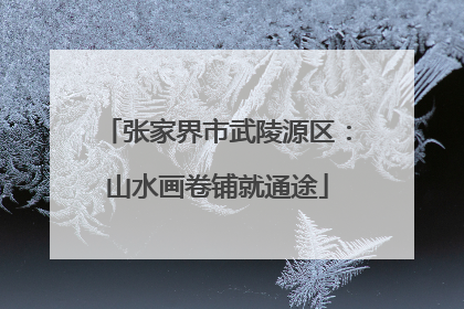 张家界市武陵源区：山水画卷铺就通途