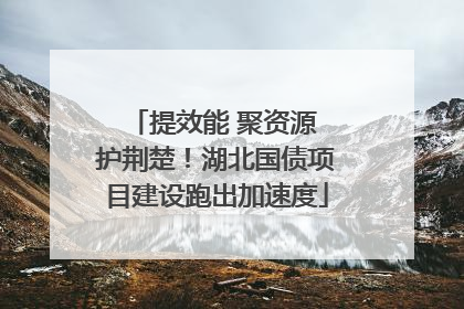 提效能 聚资源 护荆楚！湖北国债项目建设跑出加速度