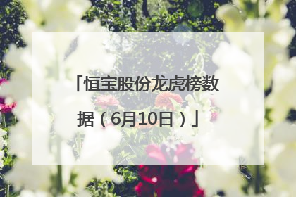 恒宝股份龙虎榜数据（6月10日）