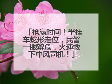抢赢时间！半挂车蛇形走位，民警一眼辨危，火速救下中风司机！