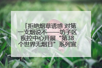 拒绝烟草诱惑 对第一支烟说不——坊子区疾控中心开展“第38个世界无烟日”系列宣传义诊活动