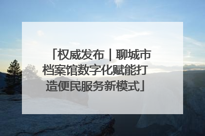 权威发布｜聊城市档案馆数字化赋能打造便民服务新模式