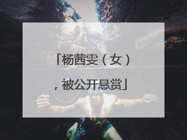 杨茜雯（女），被公开悬赏