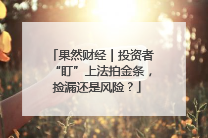 果然财经｜投资者“盯”上法拍金条，捡漏还是风险？