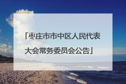 枣庄市市中区人民代表大会常务委员会公告