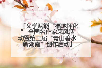 文学赋能“福地怀化” 全国名作家采风活动暨第三届“青山碧水新湖南”创作启动