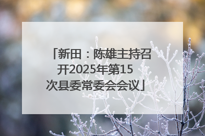 新田：陈雄主持召开2025年第15次县委常委会会议