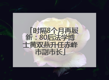 时隔8个月再履新：80后法学博士黄双燕升任赤峰市副市长