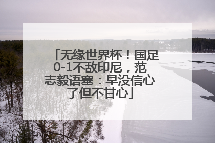 无缘世界杯！国足0-1不敌印尼，范志毅语塞：早没信心了但不甘心