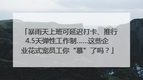 暴雨天上班可延迟打卡、推行4.5天弹性工作制……这些企业花式宠员工你“慕”了吗？