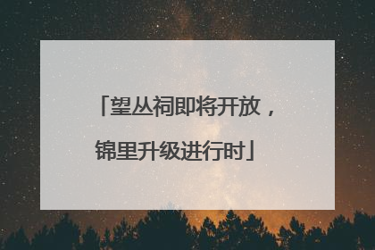 望丛祠即将开放，锦里升级进行时