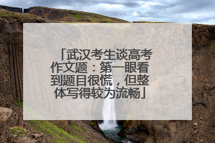 武汉考生谈高考作文题：第一眼看到题目很慌，但整体写得较为流畅