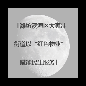 潍坊滨海区大家洼街道以“红色物业”赋能民生服务