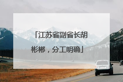 江苏省副省长胡彬郴，分工明确