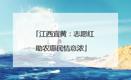江西宜黄：志愿红助农惠民情意浓