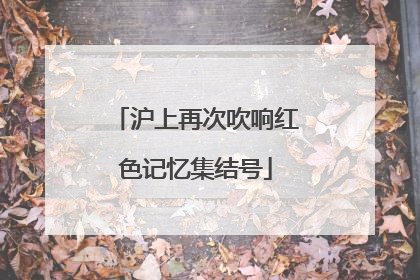 沪上再次吹响红色记忆集结号