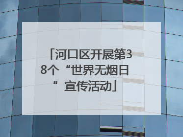 河口区开展第38个“世界无烟日”宣传活动