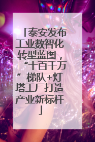 泰安发布工业数智化转型蓝图，“十百千万”梯队+灯塔工厂打造产业新标杆