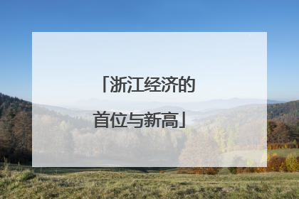 浙江经济的首位与新高