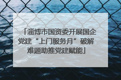 淄博市国资委开展国企党建“上门服务月”破解难题助推党建赋能