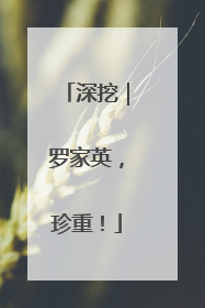 深挖｜罗家英，珍重！