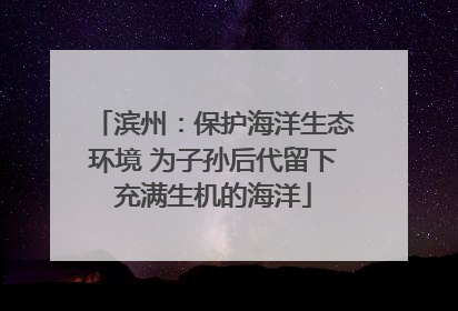 滨州：保护海洋生态环境 为子孙后代留下充满生机的海洋