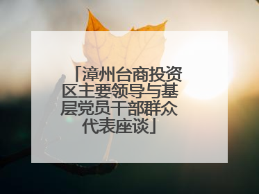 漳州台商投资区主要领导与基层党员干部群众代表座谈