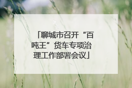 聊城市召开“百吨王”货车专项治理工作部署会议