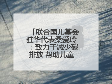 联合国儿基会驻华代表桑爱玲：致力于减少碳排放 帮助儿童适应气候变化