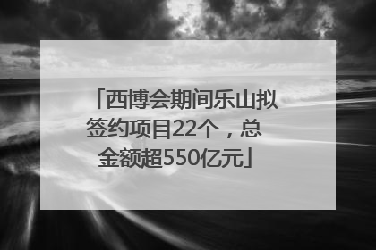 西博会期间乐山拟签约项目22个，总金额超550亿元