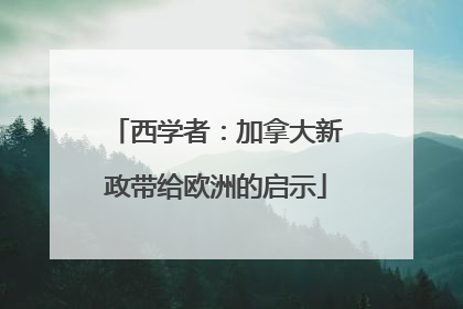 西学者：加拿大新政带给欧洲的启示
