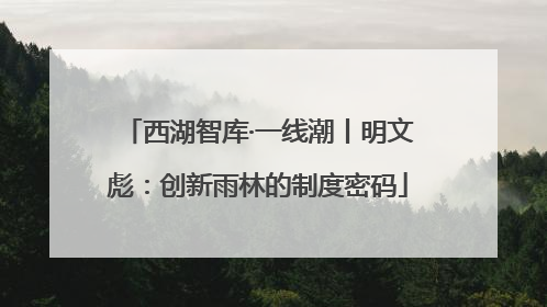 西湖智库·一线潮丨明文彪：创新雨林的制度密码