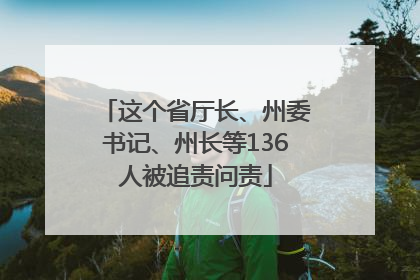 这个省厅长、州委书记、州长等136人被追责问责