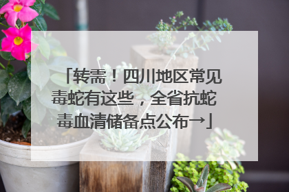 转需！四川地区常见毒蛇有这些，全省抗蛇毒血清储备点公布→
