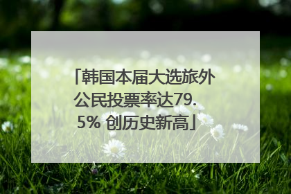 韩国本届大选旅外公民投票率达79.5% 创历史新高