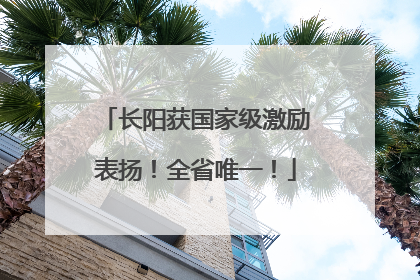 长阳获国家级激励表扬！全省唯一！
