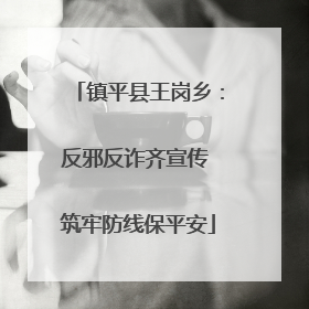 镇平县王岗乡：反邪反诈齐宣传 筑牢防线保平安