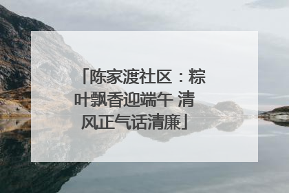 陈家渡社区：粽叶飘香迎端午 清风正气话清廉