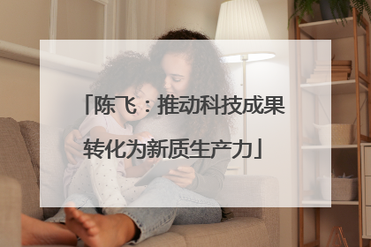 陈飞：推动科技成果转化为新质生产力