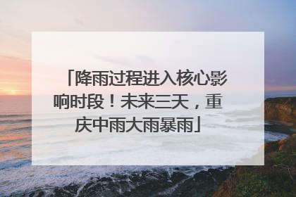 降雨过程进入核心影响时段！未来三天，重庆中雨大雨暴雨