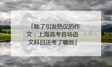 除了引发热议的作文，上海高考首场语文科目还考了哪些
