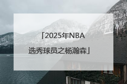 2025年NBA选秀球员之杨瀚森