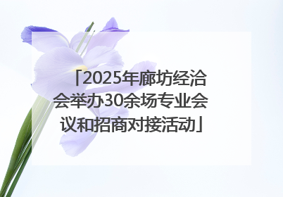 2025年廊坊经洽会举办30余场专业会议和招商对接活动