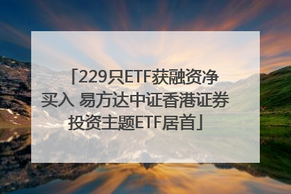 229只ETF获融资净买入 易方达中证香港证券投资主题ETF居首