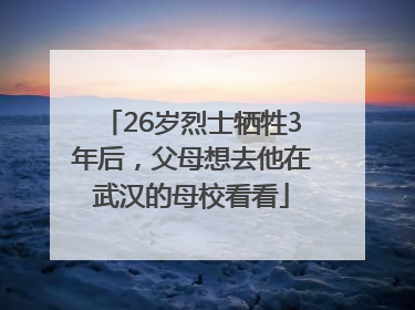 26岁烈士牺牲3年后，父母想去他在武汉的母校看看
