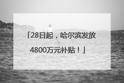 28日起，哈尔滨发放4800万元补贴！