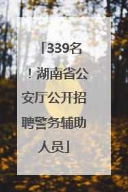 339名！湖南省公安厅公开招聘警务辅助人员
