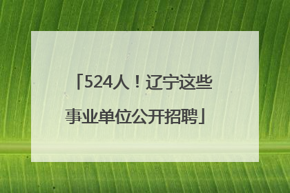 524人！辽宁这些事业单位公开招聘